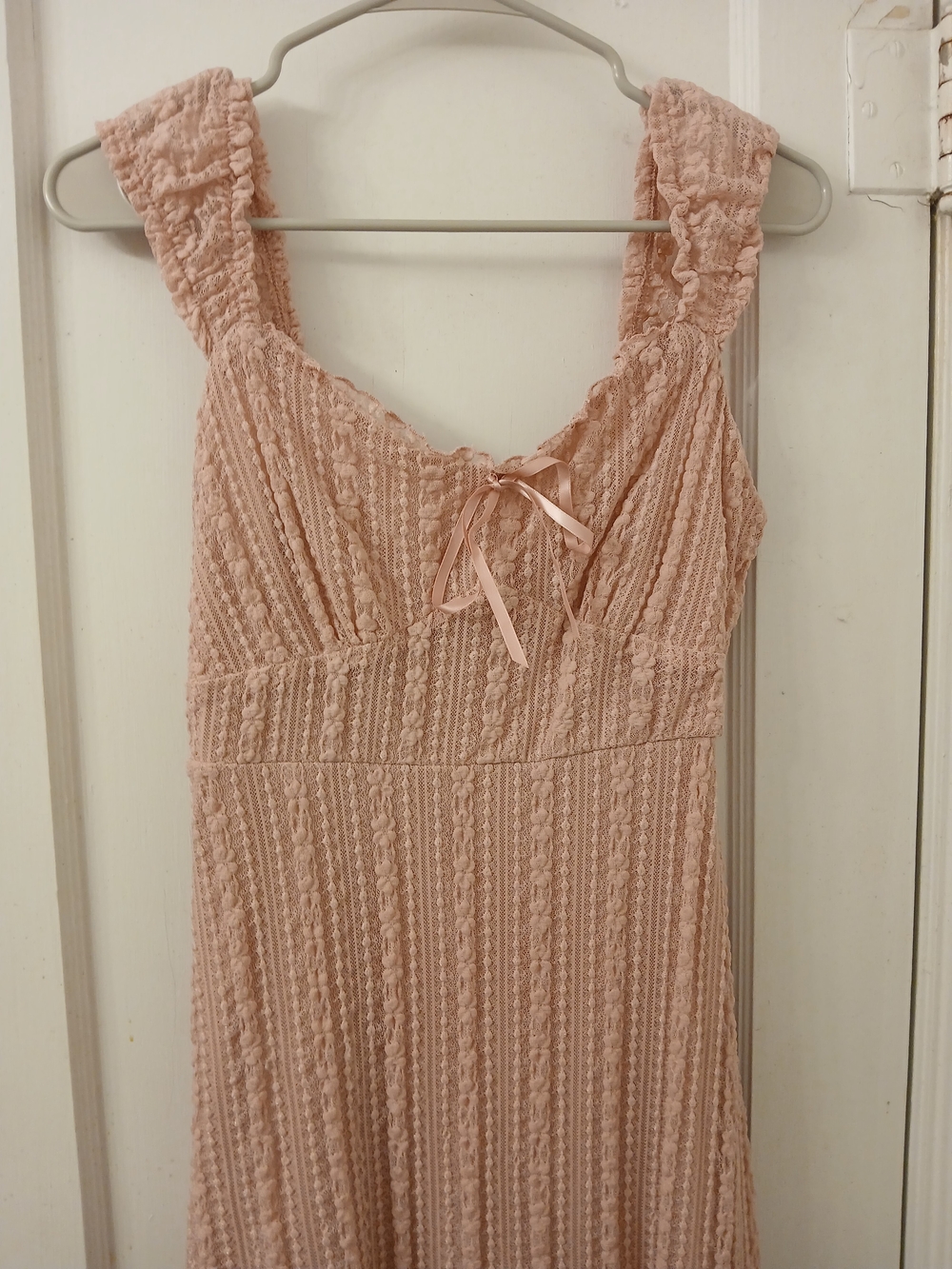 No Boundaries Blush Lace Sundress with Ruffle Straps
